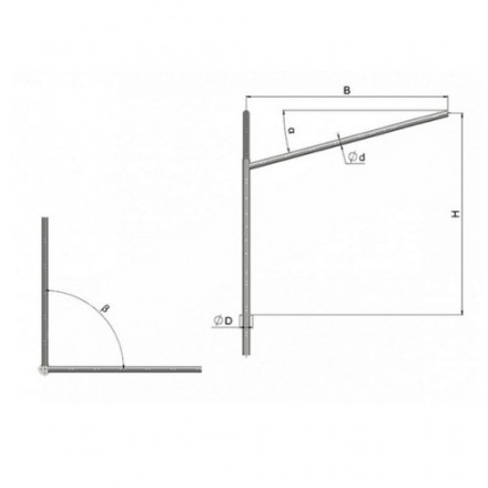Кронштейн угловой двухрожковый на фланце 2К2(15°)-0,2-0,2-Ф3-ß-Тр.48 4 кг